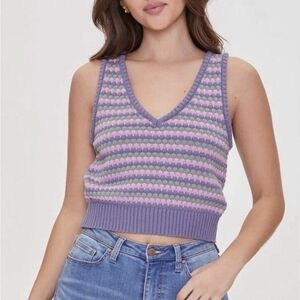 Trendyol Women's Striped Knit Top - Pink and Gray